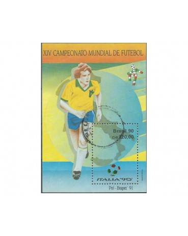 1990 B86 CAMPEONATO MUNDIAL DE FUTEBOL NA ITÁLIA 1990 - usado  8189 - O carimbo poderá ser outro